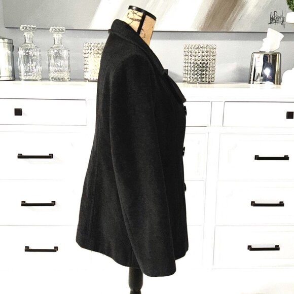 Women's Vtg Bromley Collection Medium double-breasted gray wool-blend peacoat - Picture 2 of 8